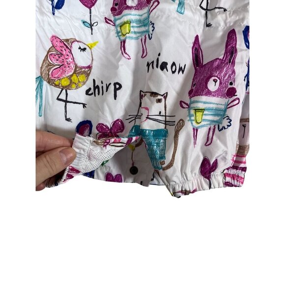 Haxin Cat Raincoat Jacket 2Y White Hoodie Preppy Modern Retro - Picture 4 of 16